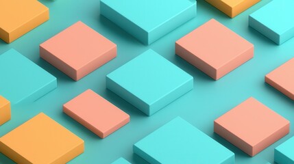 Obraz premium Colorful geometric shapes arranged in a stylish pattern on a smooth surface