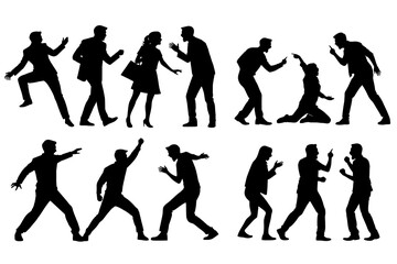 shilloute People are showing happy gestures