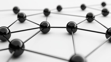 Abstract Network Graphic With Black Spheres And Lines