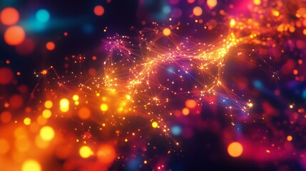 Fototapeta premium A glowing web of interconnected lines and dots, futuristic and sleek, ultra-detailed, 8k