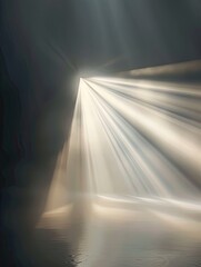 Ethereal light shafts descending into an unknown dimension