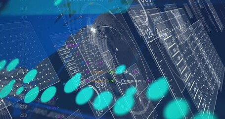 Animation of digital security concepts with coding and data visualization in school - Powered by Adobe