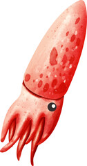 watercolor squid