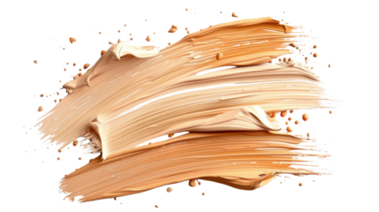 Smooth strokes of makeup foundation isolated on white background for beauty and cosmetic product promotions