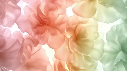 Fototapeta premium Soft Pastel Floral Background with Delicate Petals in Shades of Pink and Green