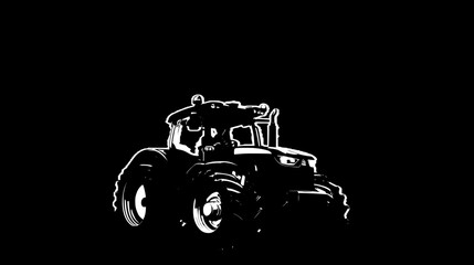 Powerful Farm Tractor Illustration
