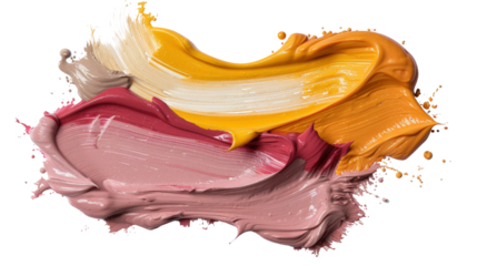 Vibrant Swirls of Colorful Paints on White Background Creating Artistic Texture and Abstract Composition