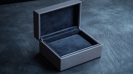 Elegant Open Jewelry Box with Luxurious Velvet Interior on Dark Textured Surface for Storing Precious Accessories and Gifts