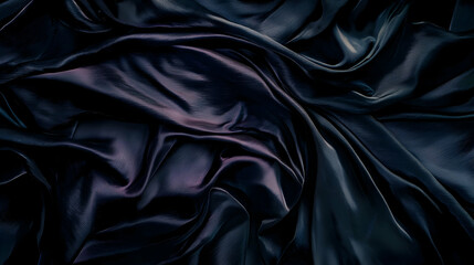 Fototapeta premium Dark luxurious silk fabric draped, studio shot, abstract background, design texture