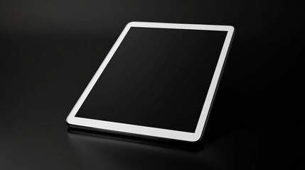 A large white tablet on a black background, bold and minimalist, ultra-detailed, 4k