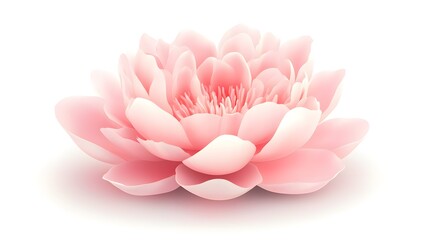 Fototapeta premium Pink peony flower icon with soft edges,