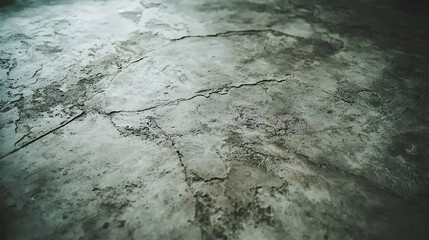 Obraz premium Cracked concrete floor texture, urban setting, dark background, design element