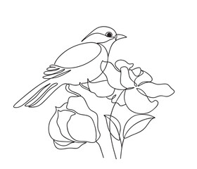 Birth with flower line art