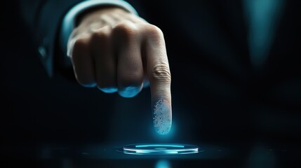 Futuristic Fingerprint Technology on Touchscreen Interface