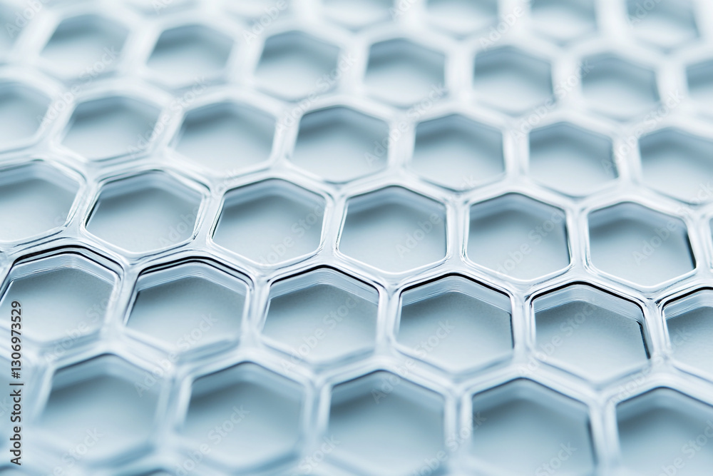 Poster abstract hexagonal pattern background light blue geometric design grey grid mesh tech clean shape