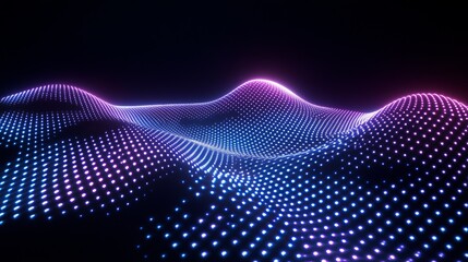 A neon grid with glowing points forming an abstract shape, sleek and futuristic, ultra-detailed, 8k