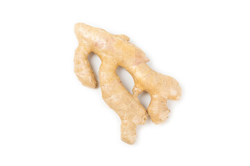 Fresh ginger and lemon isolated on white background. Sliced ​​ginger. Ginger root. Traditional alternative medicine, healing tea for immunity. Close-up.