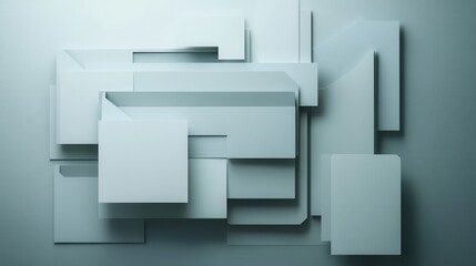 Professional paper art background with geometric shapes reflecting organization and calmness in an office environment Generative AI