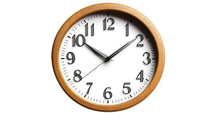 Timeless Measure: A classic round clock with a wooden frame, meticulously displaying the time, symbolizing punctuality, time management, and the passage of moments.