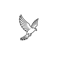 Obraz premium Flying Dove Silhouette