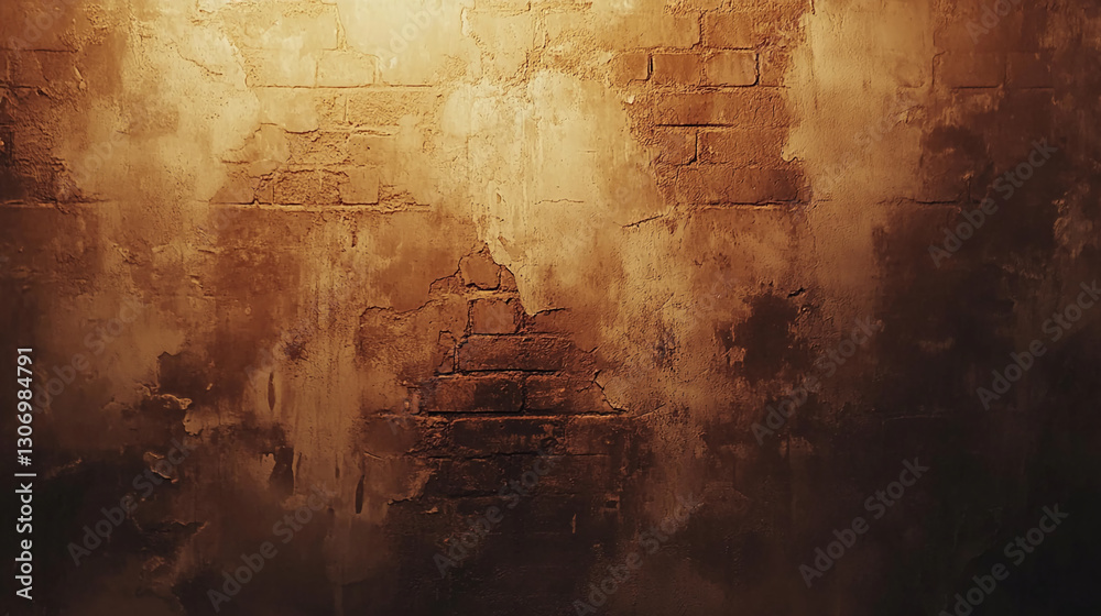 Poster brown brick wall texture, showing age and wear, creating a rustic and vintage background ideal for d