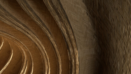 Abstract background representing natural modern art curve artistry with wood grain