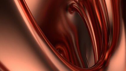 Naklejka premium Copper metal organic modern art curve charm abstract background