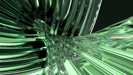 Emerald crystal glass jewel-like curve luxury charm abstract background
