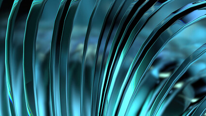 Modern art abstract background made of blue crystal glass ice-like luxury curves