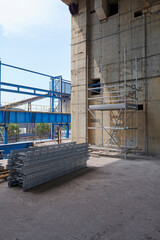 Scaffolding in the iron and steel factory.
