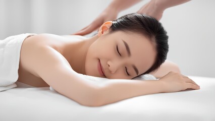 Obraz premium Relaxing massage session for stress relief spa photography calm environment close-up view well-being concept
