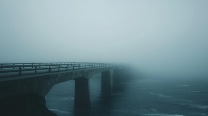 Misty Bridge Over Water