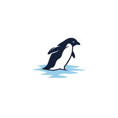 Fototapeta premium Penguin Walking on Ice