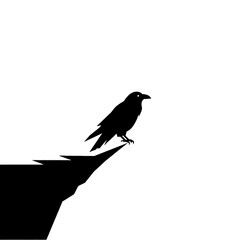 Fototapeta premium Raven on a Cliff Silhouette