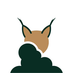 Obraz premium Lynx Hidden in Bushes