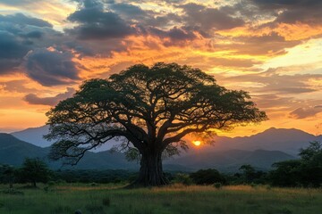 Tule: Majestic Sunset at El Tule, Oaxaca, Mexico - World's Biggest Tree