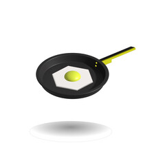 fried eggs in a frying pan	
