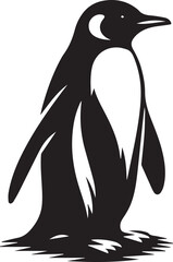 Fototapeta premium penguin vector illustration, penguin silhouette vector, penguin silhouette vector black and white full body