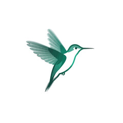 Hummingbird in Flight Minimal Logo Design