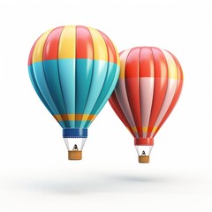 Fototapeta premium Balloon aircraft vehicle white background.