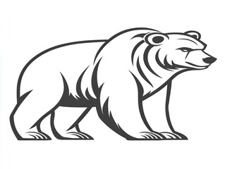Obraz premium Powerful Grizzly Bear Illustration Strong Animal Graphic Design Wild Nature Image