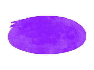 Purple watercolor oval with a soft texture and expressive brushstrokes