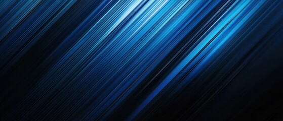 Obraz premium Abstract dark blue background with diagonal lines and light streaks, creating a modern and dynamic graphic design element for technology or corporate themes