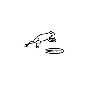 recommend clip art: Frog Jumping Towards Lily Pad