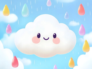 clouds and rain drops