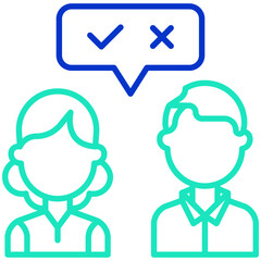 Corporate Talk outline dual color icon