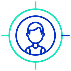 Male executive outline dual color icon