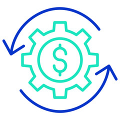wealth management outline dual color icon