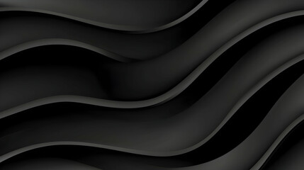 Obraz premium Abstract Black Waves, 3D Render, Dark Background, Design Texture