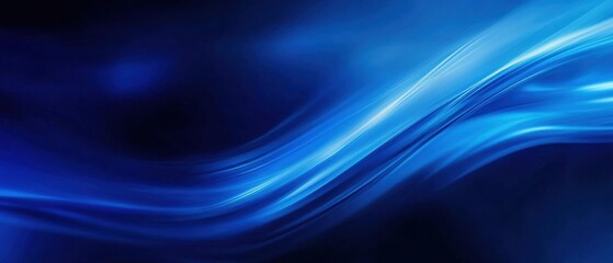 Abstract dark blue background with flowing light streaks, creating a dynamic and modern design for technology and digital concepts